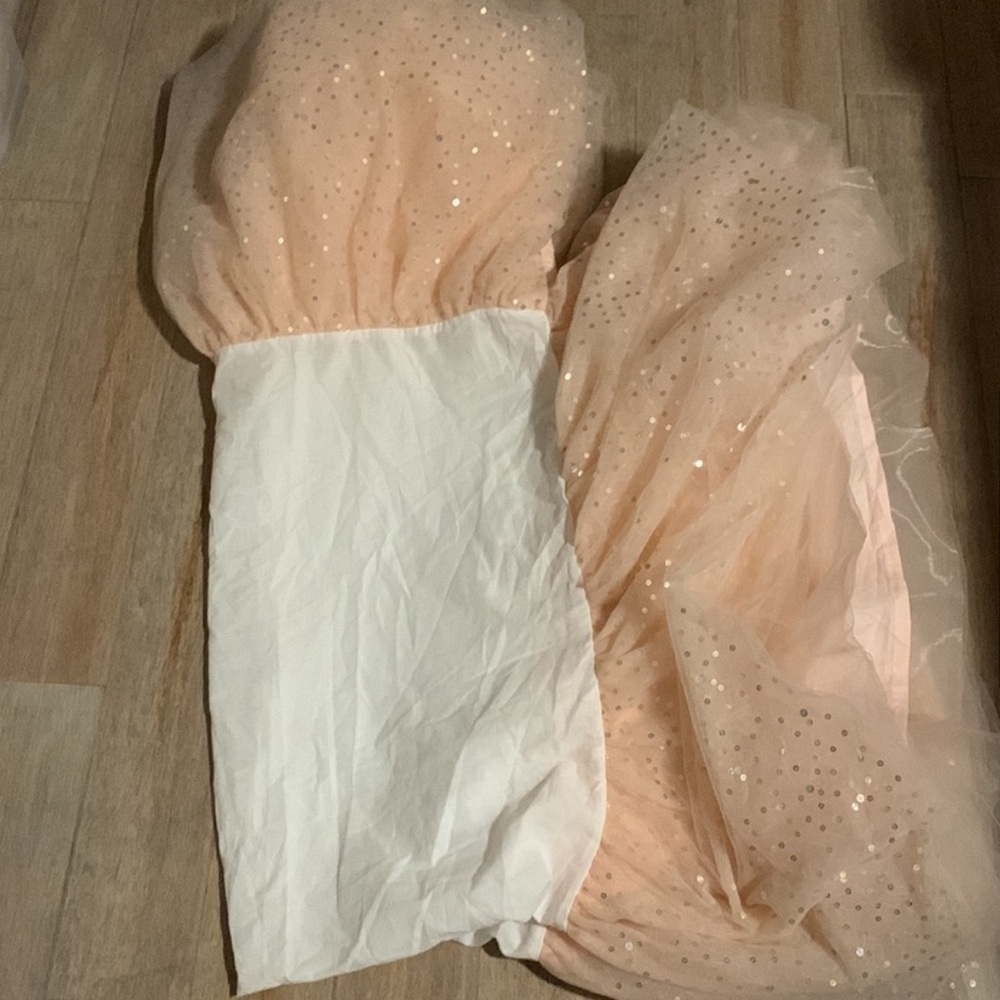Pottery Barn blush/pink tulle crib or toddler bedskirt